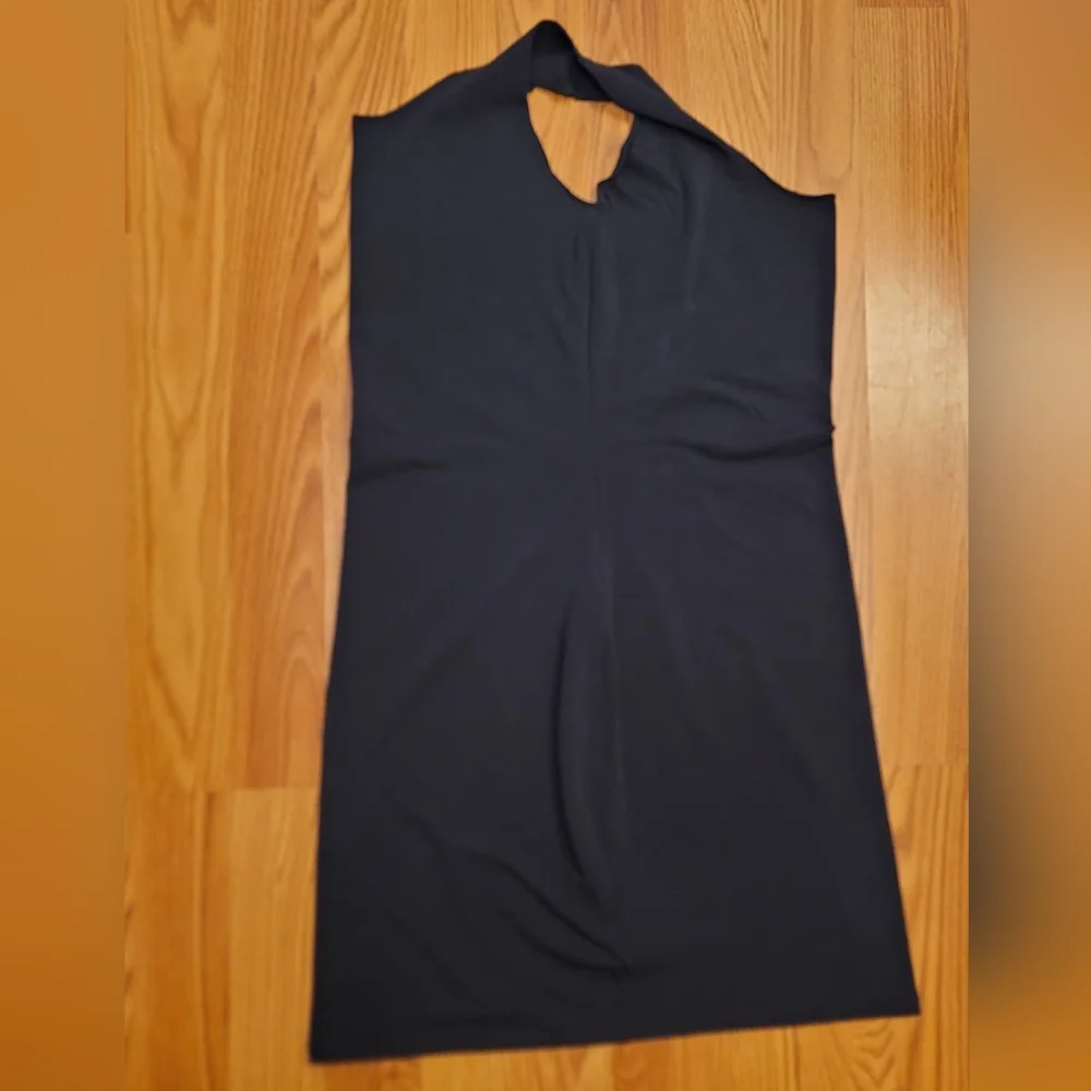 NWT SKIMS Sleep Cotton Jersey Mini Dress Nightgown Scoop Neck Sz Lrg Soot/Black - Picture 10 of 16